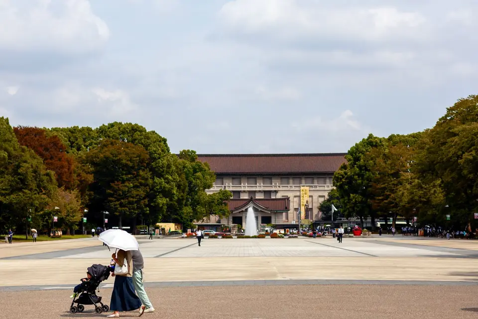 The Tokyo National Museum seen across Ueno Park