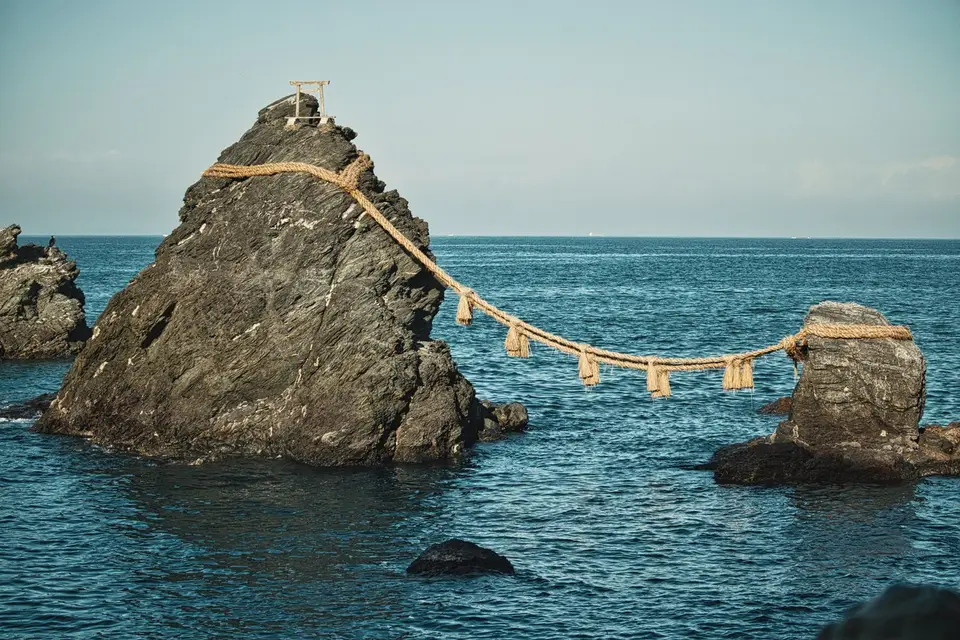 The Meoto Iwa wedded rocks at Futami in Ise, Mie